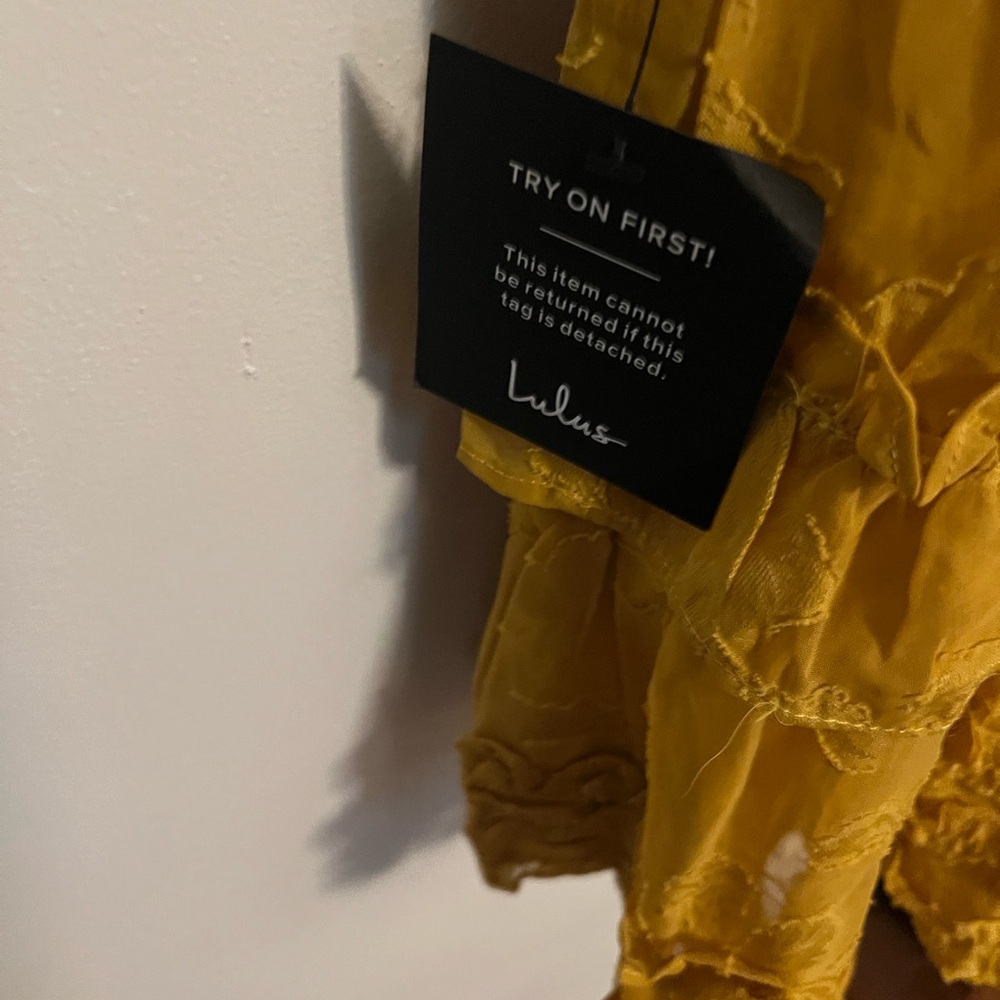 Lulu's Yellow Ruffled Tiered Mini Sundress - Picture 6 of 6
